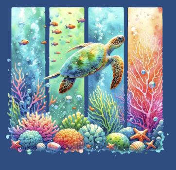 Summer Print - Panelbild Schildkröte 70cm - BIO Jersey